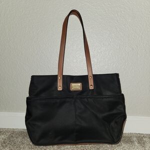 Calvin Klein Elegant Black and Brown Tote Bag